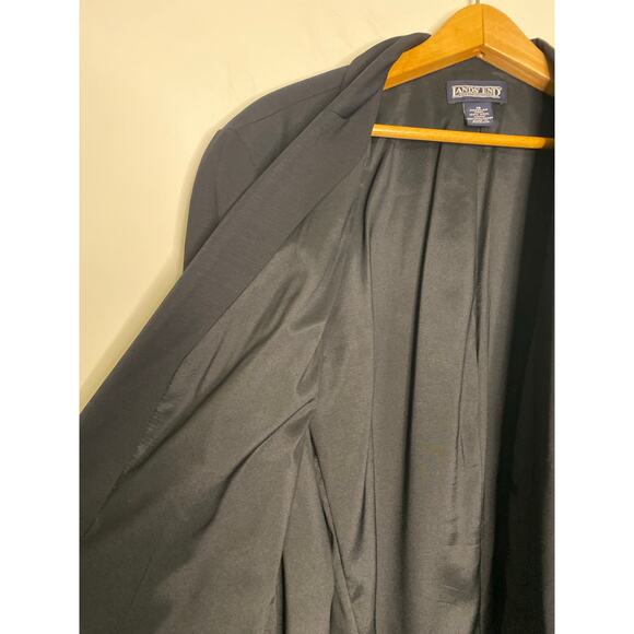Lands End Womens Black Suit Blazer Jacket Wool Career Preppy Dark Academia 18 - Picture 13 of 14